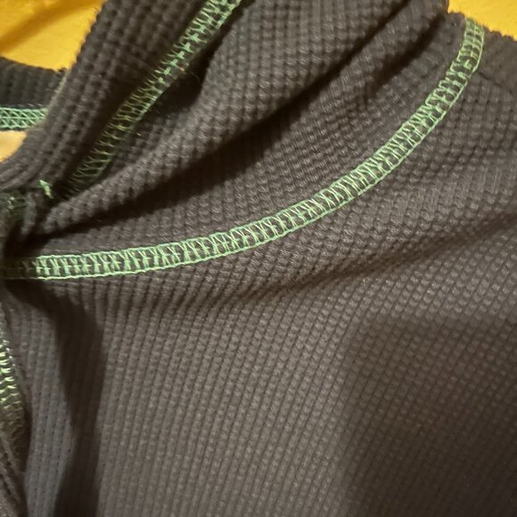 GU} Belle by Kim Gravel Baby Waffle Topstitched Raw Edge Hoodie Indigo/Size - M - Picture 8 of 14